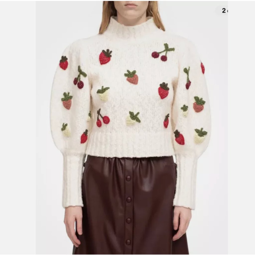 Sea New York | Reese Fruit Puff Sleeve Sweater